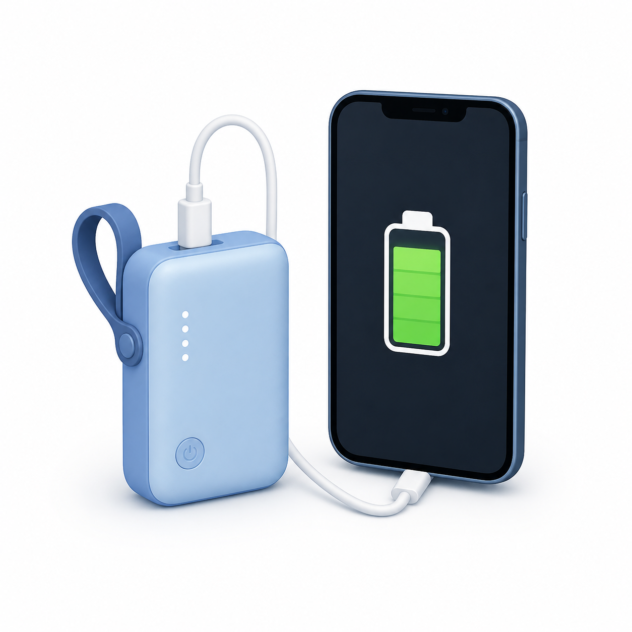 モバイルバッテリーでスマホを充電しているアイコン